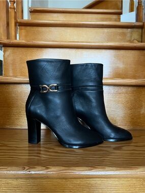 PU Leather Boots w/ Gold Buckle